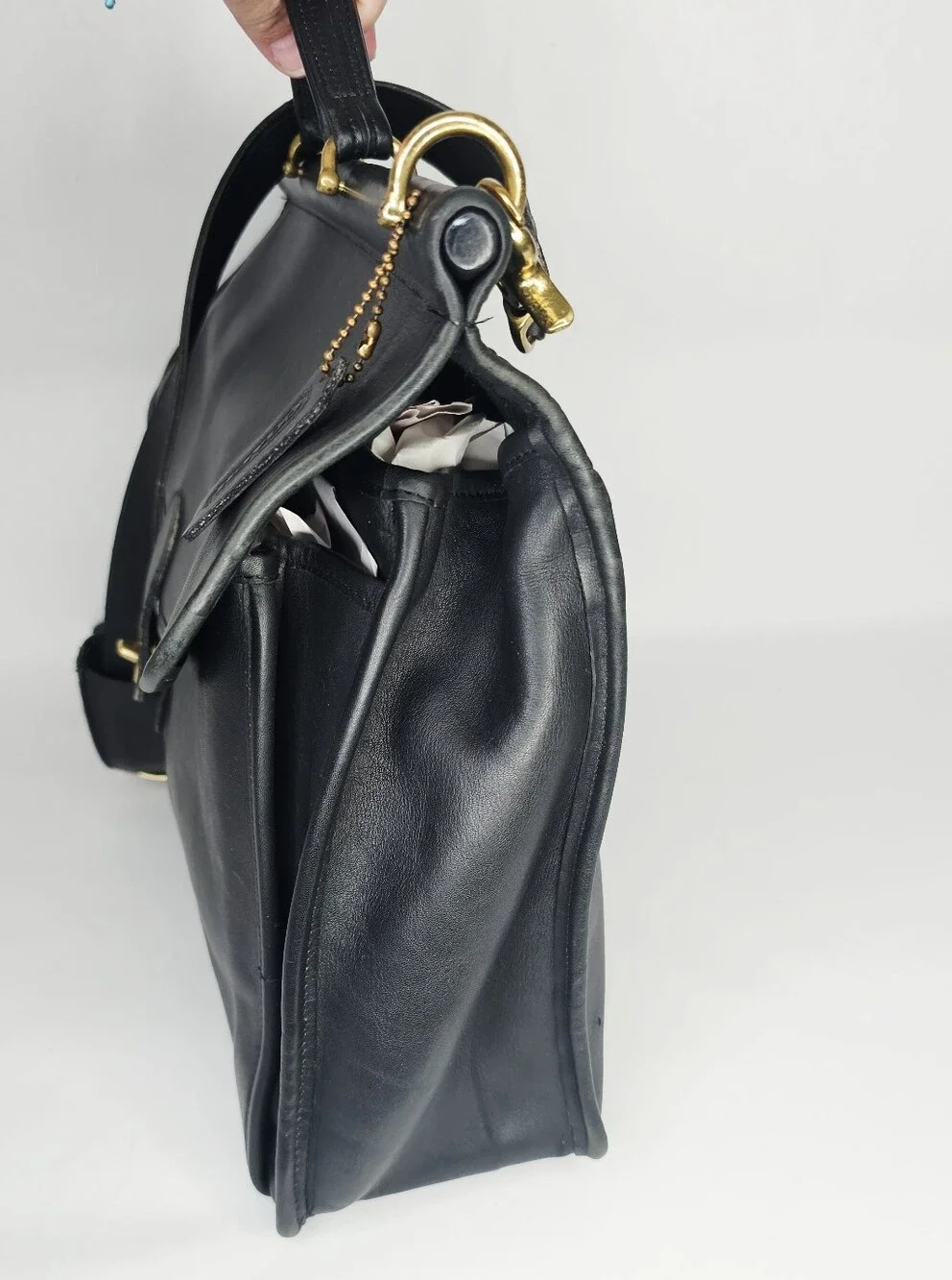 Coach Beekman 1990's Black Leather Briefcase